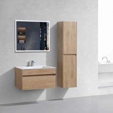 Тумба с раковиной натуральный дуб 80 см Vincea Chiara VMC-2C800NO + VCB-13800W