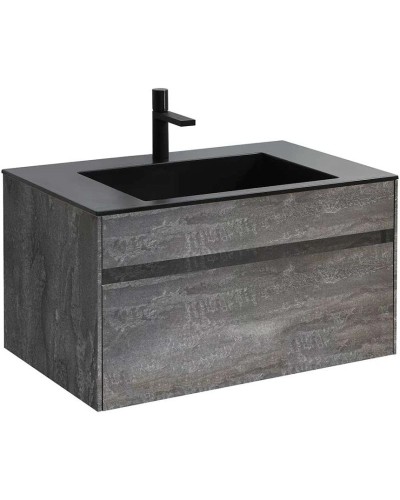 Тумба с раковиной серый камень 80 см Vincea Chiara VMC-2C800GS + VCB-13800B