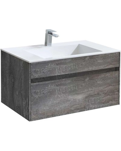 Тумба с раковиной серый камень 80 см Vincea Chiara VMC-2C800GS + VCB-13800W