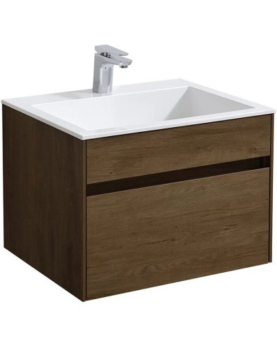 Тумба с раковиной дуб табачный 60 см Vincea Chiara VMC-2C600TO + VCB-13600W