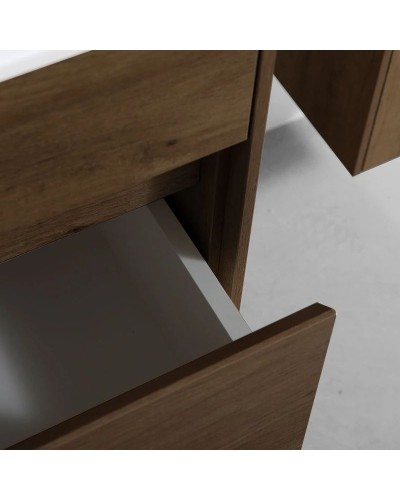 Тумба с раковиной дуб табачный 60 см Vincea Chiara VMC-2C600TO + VCB-13600W