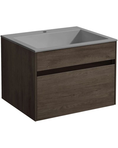 Тумба с раковиной темный дуб 60 см Vincea Chiara VMC-2C600RO + VCB-13600G