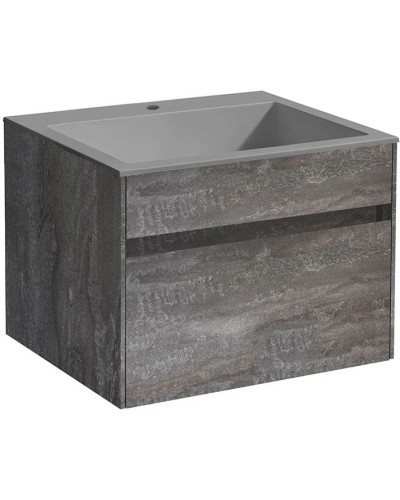 Тумба с раковиной серый камень 60 см Vincea Chiara VMC-2C600GS + VCB-13600G