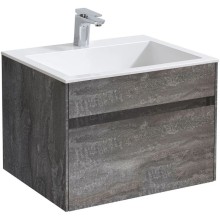 Тумба с раковиной серый камень 60 см Vincea Chiara VMC-2C600GS + VCB-13600W