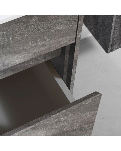 Тумба с раковиной серый камень 60 см Vincea Chiara VMC-2C600GS + VCB-13600W