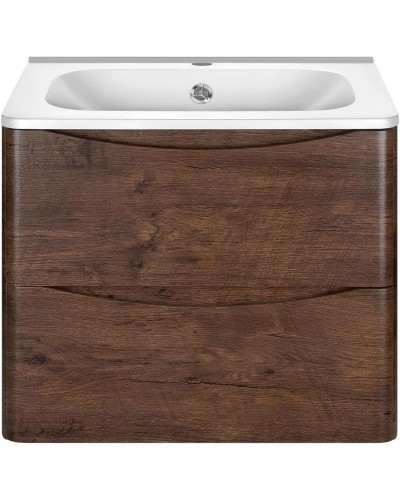 Тумба с раковиной темный дуб 59,4 см Vincea Paola VMC-2P600RW + VCB-2VP600W