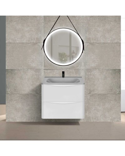 Тумба с раковиной белый глянец 59,4 см Vincea Paola VMC-2P600GW + VCB-2VP600G