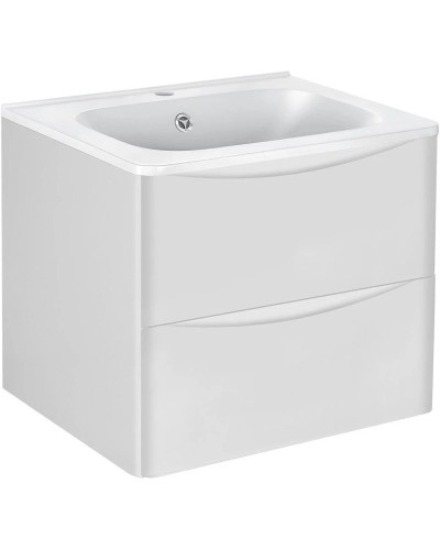 Тумба с раковиной белый глянец 59,4 см Vincea Paola VMC-2P600GW + VCB-2VP600W