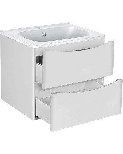 Тумба с раковиной белый глянец 59,4 см Vincea Paola VMC-2P600GW + VCB-2VP600W