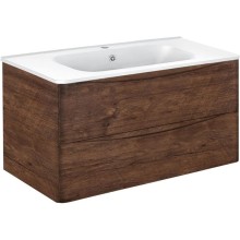 Тумба с раковиной темный дуб 100 см Vincea Paola VMC-2P100RW + VCB-2VP100W