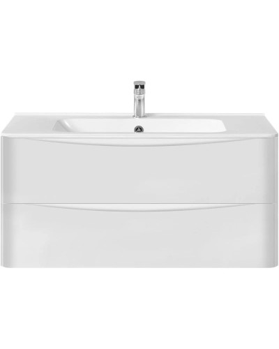 Тумба с раковиной белый глянец 100 см Vincea Paola VMC-2P100GW + VCB-2VP100W