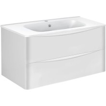 Тумба с раковиной белый глянец 100 см Vincea Paola VMC-2P100GW + VCB-2VP100W