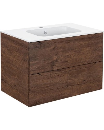 Тумба с раковиной темный дуб 81 см Vincea Norma VMC-2N800RW + VCB-2N800W