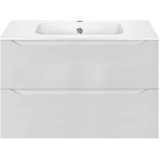 Тумба с раковиной белый глянец 81 см Vincea Norma VMC-2N800GW + VCB-2N800W