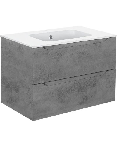 Тумба с раковиной бетон 81 см Vincea Norma VMC-2N800BT + VCB-2N800W