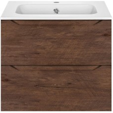 Тумба с раковиной темный дуб 61 см Vincea Norma VMC-2N600RW + VCB-2N600W