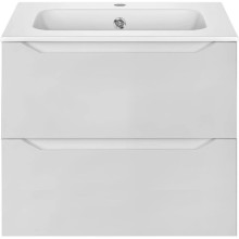 Тумба с раковиной белый глянец 61 см Vincea Norma VMC-2N600GW + VCB-2N600W