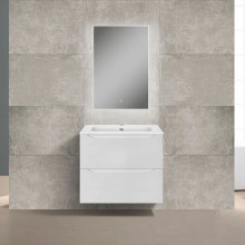 Тумба с раковиной белый глянец 61 см Vincea Norma VMC-2N600GW + VCB-2N600W