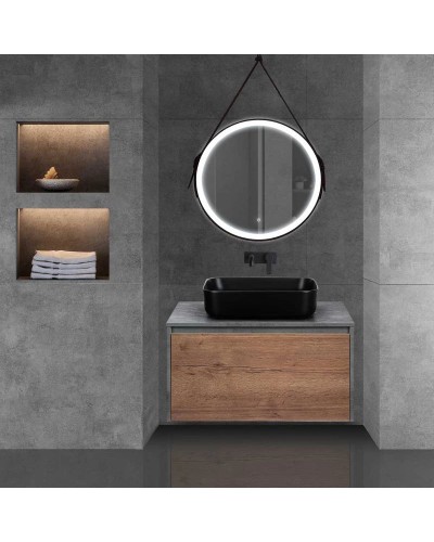 Тумба с раковиной дуб табачный/бетон 80 см Vincea Mesa VMC-2MS800TB + VBS-105MB