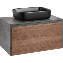Тумба с раковиной дуб табачный/бетон 80 см Vincea Mesa VMC-2MS800TB + VBS-105MB