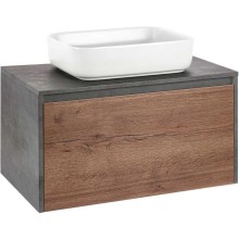 Тумба с раковиной дуб табачный/бетон 80 см Vincea Mesa VMC-2MS800TB + VBS-105
