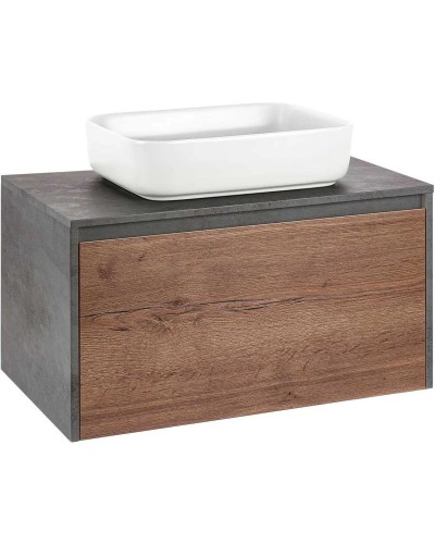 Тумба с раковиной дуб табачный/бетон 80 см Vincea Mesa VMC-2MS800TB + VBS-105