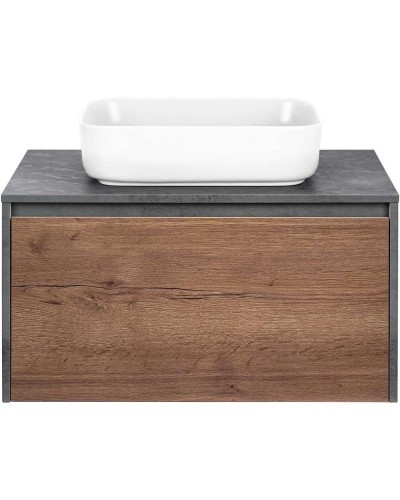 Тумба с раковиной дуб табачный/бетон 80 см Vincea Mesa VMC-2MS800TB + VBS-105