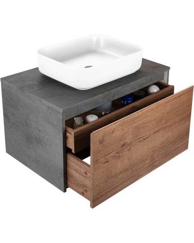 Тумба с раковиной дуб табачный/бетон 80 см Vincea Mesa VMC-2MS800TB + VBS-105