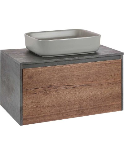 Тумба с раковиной дуб табачный/бетон 80 см Vincea Mesa VMC-2MS800TB + VBS-105MG