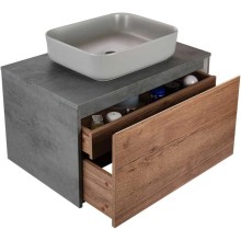 Тумба с раковиной дуб табачный/бетон 80 см Vincea Mesa VMC-2MS800TB + VBS-105MG