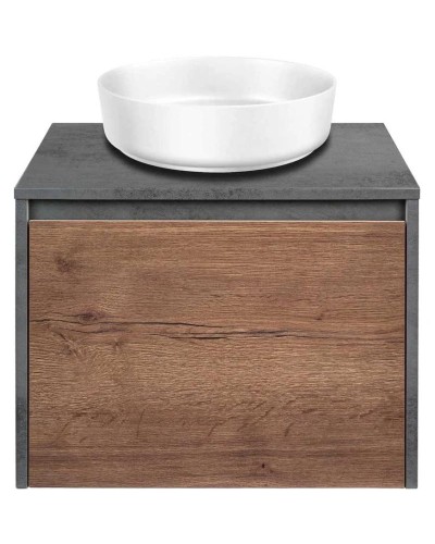 Тумба с раковиной дуб табачный/бетон 60 см Vincea Mesa VMC-2MS600TB + VBS-104