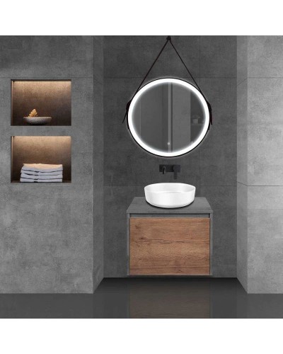 Тумба с раковиной дуб табачный/бетон 60 см Vincea Mesa VMC-2MS600TB + VBS-104