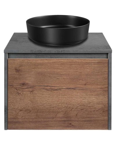 Тумба с раковиной дуб табачный/бетон 60 см Vincea Mesa VMC-2MS600TB + VBS-104MB