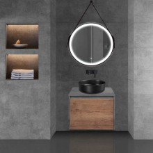 Тумба с раковиной дуб табачный/бетон 60 см Vincea Mesa VMC-2MS600TB + VBS-104MB