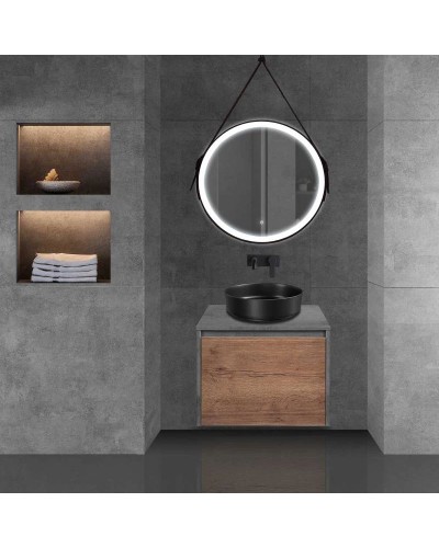 Тумба с раковиной дуб табачный/бетон 60 см Vincea Mesa VMC-2MS600TB + VBS-104MB