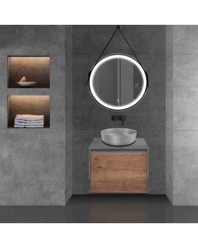 Тумба с раковиной дуб табачный/бетон 60 см Vincea Mesa VMC-2MS600TB + VBS-104MG