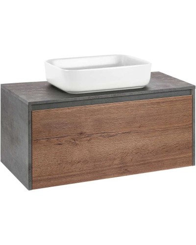 Тумба с раковиной дуб табачный/бетон 100 см Vincea Mesa VMC-2MS100TB + VBS-105