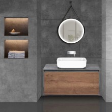Тумба с раковиной дуб табачный/бетон 100 см Vincea Mesa VMC-2MS100TB + VBS-105