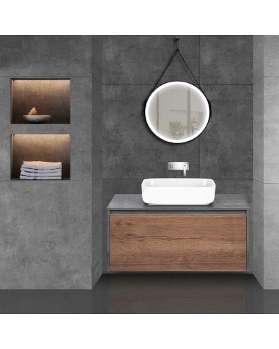 Тумба с раковиной дуб табачный/бетон 100 см Vincea Mesa VMC-2MS100TB + VBS-105