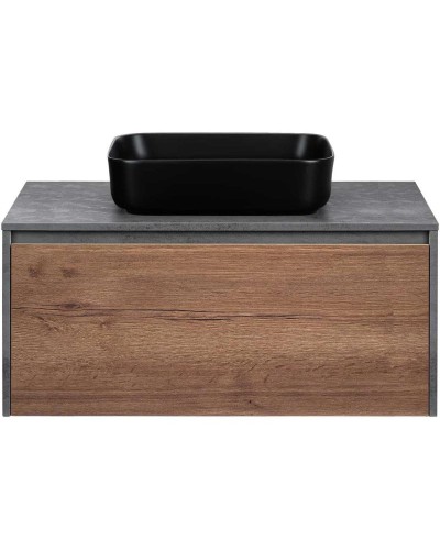 Тумба с раковиной дуб табачный/бетон 100 см Vincea Mesa VMC-2MS100TB + VBS-105MB