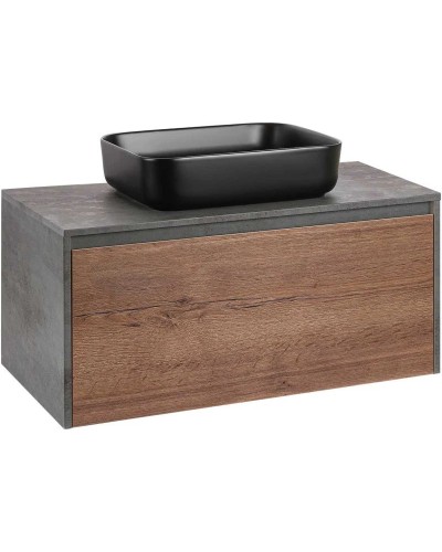 Тумба с раковиной дуб табачный/бетон 100 см Vincea Mesa VMC-2MS100TB + VBS-105MB