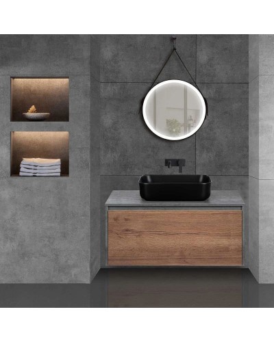 Тумба с раковиной дуб табачный/бетон 100 см Vincea Mesa VMC-2MS100TB + VBS-105MB