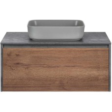 Тумба с раковиной дуб табачный/бетон 100 см Vincea Mesa VMC-2MS100TB + VBS-105MG