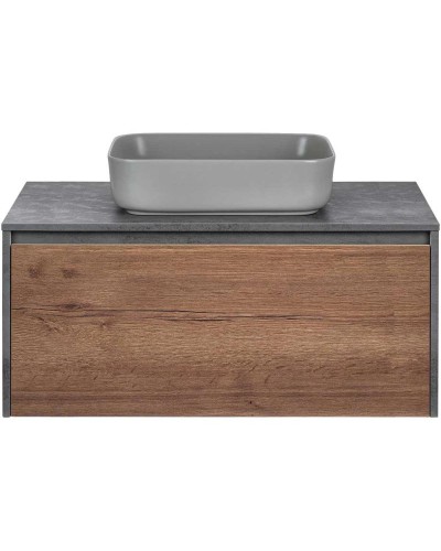 Тумба с раковиной дуб табачный/бетон 100 см Vincea Mesa VMC-2MS100TB + VBS-105MG