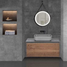 Тумба с раковиной дуб табачный/бетон 100 см Vincea Mesa VMC-2MS100TB + VBS-105MG