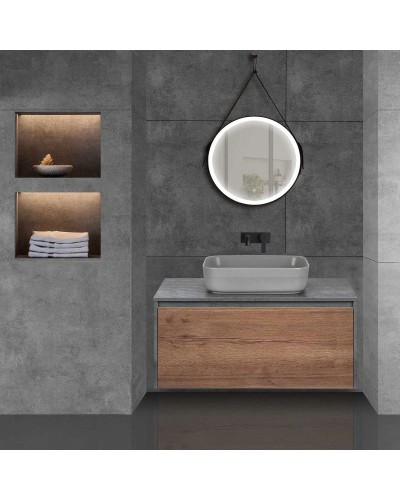 Тумба с раковиной дуб табачный/бетон 100 см Vincea Mesa VMC-2MS100TB + VBS-105MG