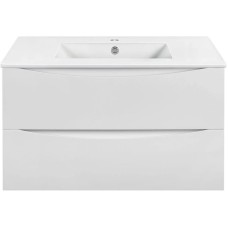 Тумба с раковиной белый глянец 91,5 см Vincea Mia VMC-2MC900GW + VBS-13990