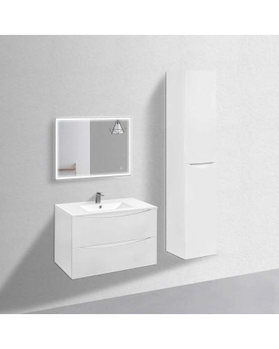 Тумба с раковиной белый глянец 91,5 см Vincea Mia VMC-2MC900GW + VBS-13990