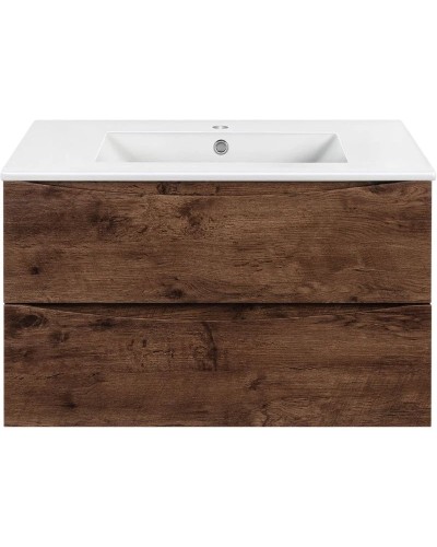 Тумба с раковиной темный дуб 81,5 см Vincea Mia VMC-2MC800RW + VBS-13980