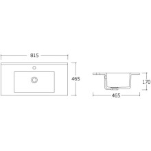 Тумба с раковиной темный дуб 81,5 см Vincea Mia VMC-2MC800RW + VBS-13980